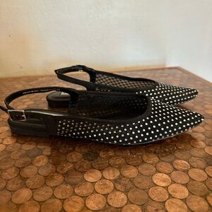 Steve Madden JUBILANT Clear Rhinestone Mesh Slingbacks